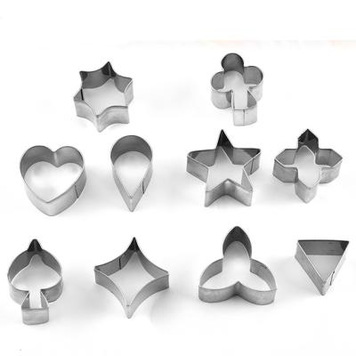 China 10 Viable PCS Set Decorating Cookie Mold Cookie Cutter Set Square Heart Round Flower Star Metal Baking Molds for sale