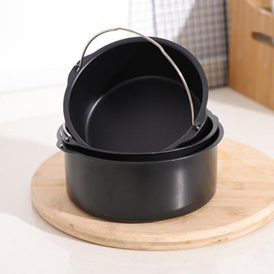 China 6/7/8 Inch Viable Cake Mold Baking Basket With Fryer Material Basket Handle Nostick Carbon Steel French Fries Baking Accessories for sale