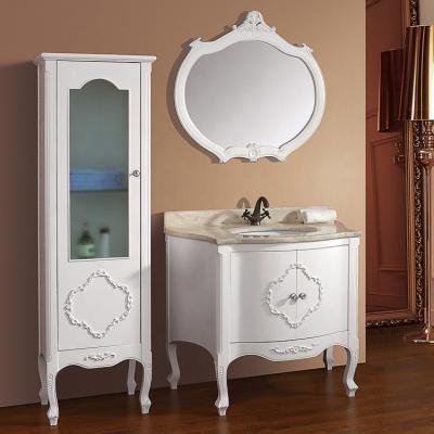 China Foshan CLASSIC manufacturer made classic bathroom vanity with side cabinet for sale