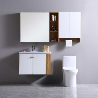 China Eco-friendly Large Space Modern Cabinet Furniture Vineer Plywood Bathroom Vanity Set for sale