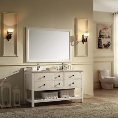 China CLASSIC 55 Inch American Country Look Wood Vanity With Marble Top WTS1641 for sale