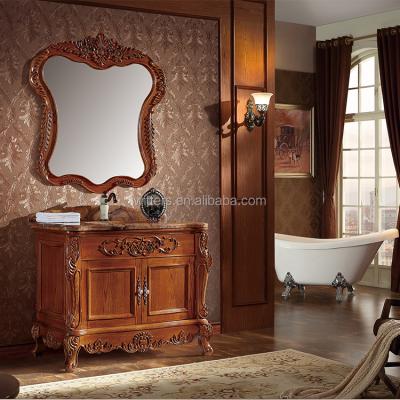 China Royal 19th century French antique 35 inch handcraft furniture dark yellow bathroom vanity for sale