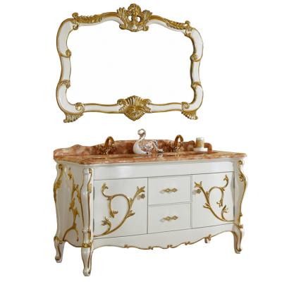 China Environmental Friendly Luxury Solid Wood Bathroom Cabinet, French Provincial Bathroom Vanity Made in Foshan for sale