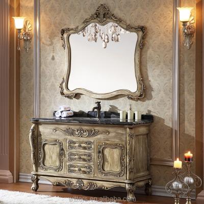 China CLASSIC Traditional Classic and Carved Bathroom Cabinet with Mirror Sink WTS810 for sale