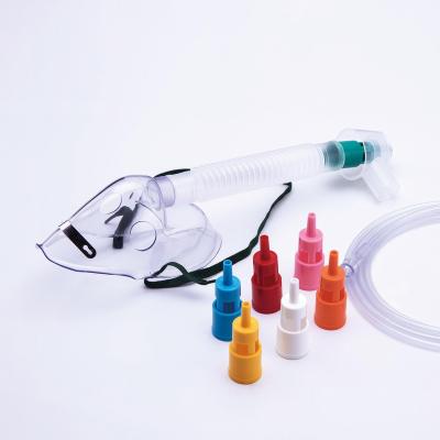 China Factory Direct Selling Medical Grade PVC/PP/PE/ABS Adjustable Oxygen Concentration With 7 Adjusters Fixed Venturi Mask for sale