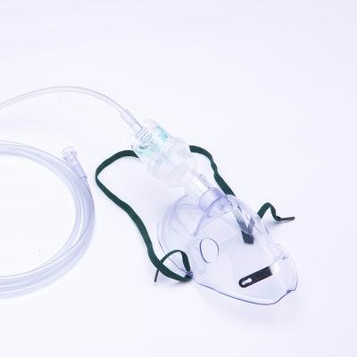 China Medical grade PVC/PP/PE/ABS adjustable nose clip designs over-chin and sub-chin type nebulizer mask for sale