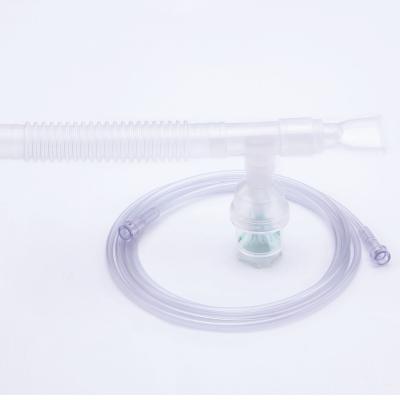 China Medical Grade PVC/PP/PE/ABS High Flow Aerosol Output T-Piece Nebulizer Mask for sale