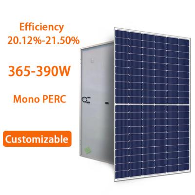 China Monocrystalline PERC 365W-390W Solar Panels Solar Photovoltaic Panel Manufacturer For House System for sale