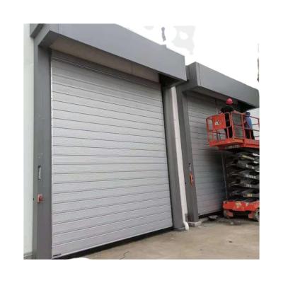 China Hot sale heat insulation glass and aluminum prices grid roller shutter transparent garage high speed hard panel door for sale