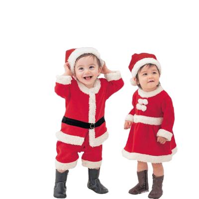 China Hot Sale High Quality Soft Party Kids Cute Soft Red Christmas Costume Sets for sale