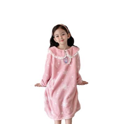 China Soft Suitable Inventory Soft Longsleeves Nightgown Children Cotton Nightgown Children for sale