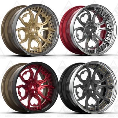 China Lightweight Customized Alloy Wheels 2 Piece 3 Piece Forged Wheels Rim 3PC Deep Concave Polishing Forged Car Wheels Rim 1819 20 21 22 Inch for sale