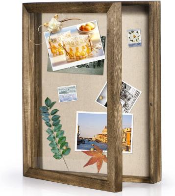 China American Shadow Box Display Case 11x14 Picture Frame With Canvas Back Memorabilia Awards Medals Photos Memory Box Charred Bl for sale