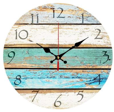 China Antique Style Ocean Colors Old Painting Panels Printed Picture Wall Clock Wholesale for sale