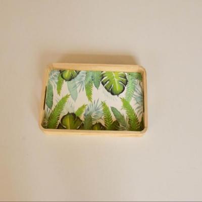 China Handmade Color Draw Rectangle Wooden Tray for sale