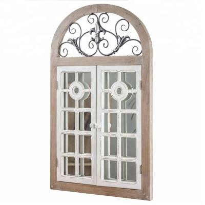 China Wooden Mirrors Decor Handmade Accent Farmhouse Creative Wall for sale