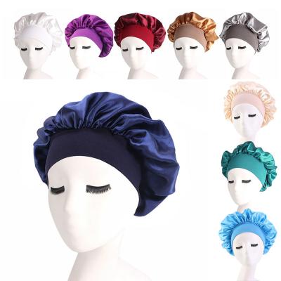 China Wholesale Eco-Friendly Custom Logo Design Luxury Polyester Night Elastic Hat Women's African Hair Hood for sale