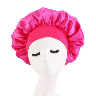 China New Extra Large Women's Eco-Friendly African Polyester Headwrap Luxury Wide Stretch Hair Band Sleep Cap Hood for sale