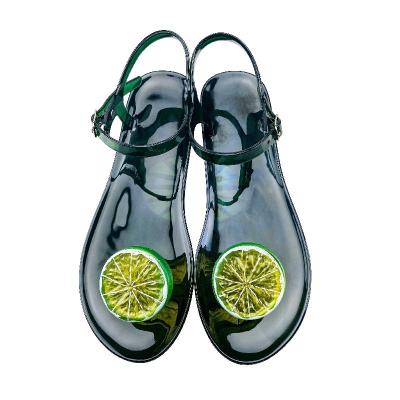 China Custom Korean Fashion Casual Summer Lightweight Breathable Waterproof Non-slip Buckle PVC Jelly Sandals For Ladies for sale