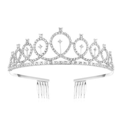 China Fashionable Elegant Custom Zircon Tiara Crowns For Queens Miss Universe World Princess Hair Accessories Gold Beauty Pageant for sale