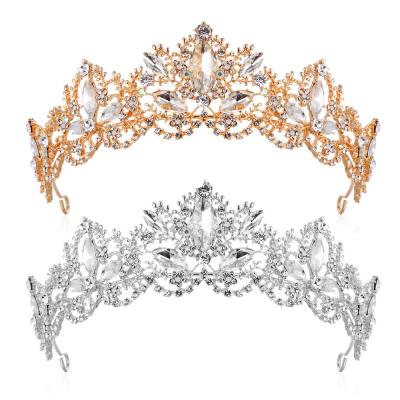 China 2022 Fashionable Elegant Zircon Luxury Adult Woman Hair Accessories Miss Universe Pageant Wedding Bridal Head Tiaras And Crowns for sale