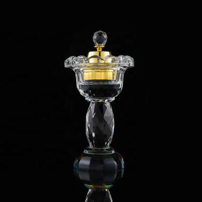 China Wholesale Nice Design K9 Crystal Clear Incense Burner Indian Incense Holder for sale