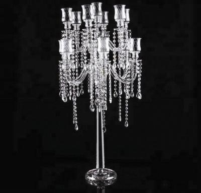 China Wholesale Wedding Crystal Centerpiece Hurricanes 1pm Candelabra Cylinder European Table Decorations for sale