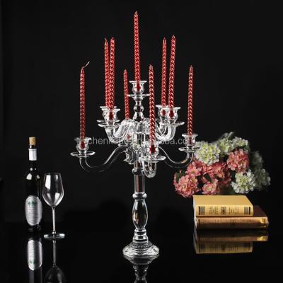 China European wholesale 9am glass candlestick candelabra crystal centerpieces for table decoration for sale