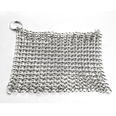 China OUMI Wholesale Stainless Steel Single Ring Chainmail Mesh Scrubber For Viable Cleaning Scrubbers for sale