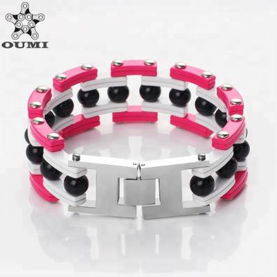 China OUMI Factory Wholesale 16mm Classic Stainless Steel Metal Couples Bracelet Bike Charms For Bracelets for sale