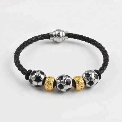 China 2018 Fashionable OUMI World Cup Faux Leather Football Cuff Bangle Punk Souvenir Jewelry For Women&Men for sale