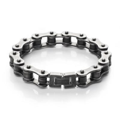 China OUMI Trendy Hand Bracelet Matte Gray Jewelry Crystal Bicycle Bracelet Mini Motorcycle Chain For Men for sale