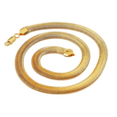 China OUMI Stainless Steel Gold Lifetime CLASSIC Free Replacement Gold Snake Herringbone Chain for sale