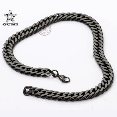 China New 2018 Fashion Stainless Steel Black Heavy Stainless Steel Choker Restriction Chain Necklace For Men for sale