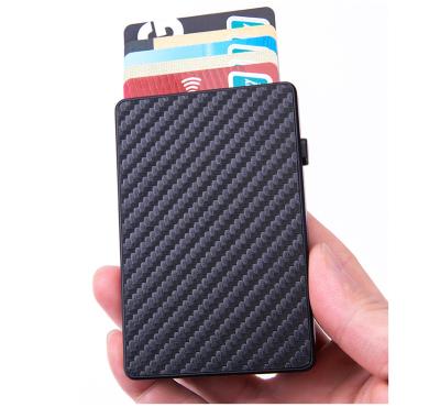 China Ultra Thin Carbon Fiber RFID Smart ID Card Grabber Minimalist Styling Executive Business Card Holder For Long Nails for sale