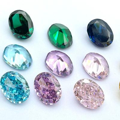 China High Quality Game Ice Or Fire Color 5A Crushed Oval Cut Loose CZ Gems Zircon Stone Used For Jewelry Inlay for sale