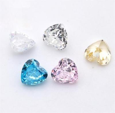 China Color Game or Fire Wholesale Various Colors Ice Heart Loose Zircon CZ Gems Good Quality Loose CZ Stone Used For Jewelry Inlay for sale