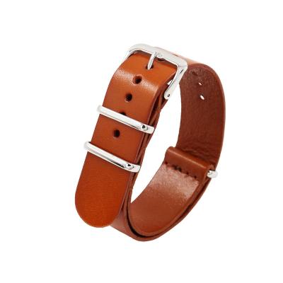 China 22mm High-End Cowhide Leather ZULU Watch Band Watch Accessories of NATO Watch Strap 18mm 20mm for sale