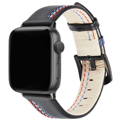 China Leather Leather Watch Band For Apple Watch 6 5 4 3 2 1 Se Men Women Watch Leather Straps 38mm 42mm 44mm For Iwatch for sale