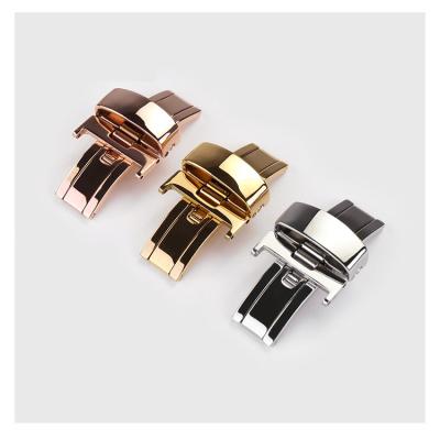 China Fashion Strap Accessories Watch Bands Fold Buckle Stainless Steel 18mm 20mm 22mm Polished Automatic Watch Clasp for sale