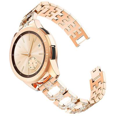 China Women Stainless Steel Casual Watch Band Diamond Metal Watch Band Glitter Bracelet For Samsung Galaxy 42mm/46mm for sale