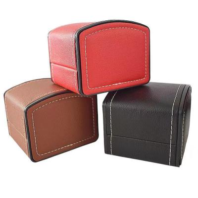 China Non-Specific Custom Watch Box Packaging Stain Faux Leather Gift Box Clamshell Storage Box For Watch Accessories for sale