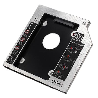 China 9.5mm/12.7mm SSD sata3 hard disk drive adapter cd/dvd-rom bay laptop second HDD caddy aluminum optical tray for sale