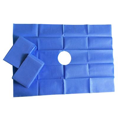 China Waterproof Disposable Veterinary Equipment Surgery Pet Hole Sheet Bed Drapes for sale