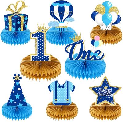 China Decorative Ads One Wild 1st Birthday Party Decorations Birthday Party Supplies Honeycomb Centerpieces For Baby Boy First Birthday for sale