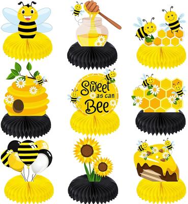 China Party Decoration Bee Baby Centerpiece Bumble Bee Centerpieces Honeycomb Table Centerpieces for Bee Themed Decorations Bee Baby Shower Decor for sale