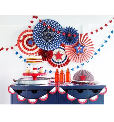 China Party Decoration USA Star 4th of July Party Supplier Party Decoration Independence Day Patriotic Fans Decoration Kit for sale