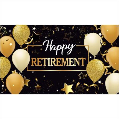 China Happy Party Decorations Retirement Retirement Retirement Sign Banner Photo Booth Backdrop Background for sale