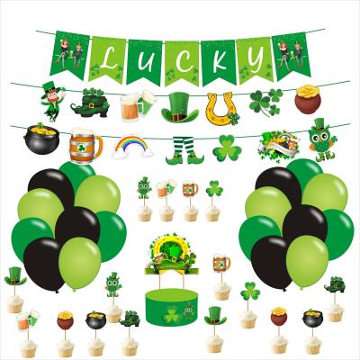 China Wholesale Paper Latex Banner Birthday Decorations Newly Pack Set St. Patrick's Day Party Supplies for sale