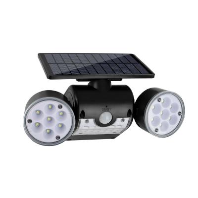 China Solar Garden Motion Sensor Security Wall Lights with Double Head Spotlights 30 Waterproof Adjustable 360 ​​LED Solar Lights Outdoor for sale